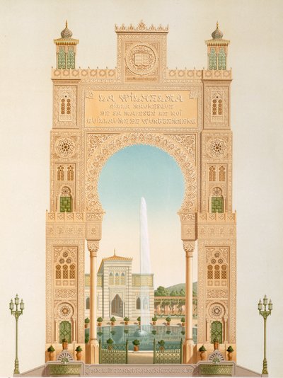 Design for the entrance gates to Wilhelma by Karl Ludwig Wilhelm Zanth